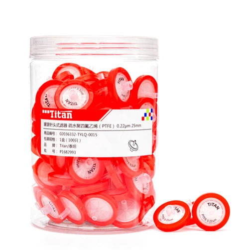 ADAMAS-BETA Syringe Filter PTFE Membrane 25mm Diameter 0.22um Pore Size Pack of 100