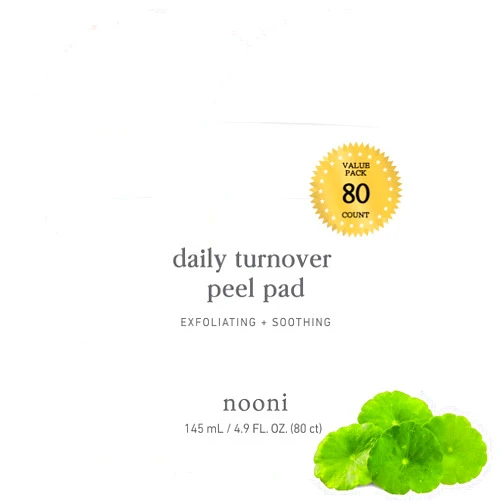 NOONI Facial Toner Pads - Glycolic Acid Exfoliating Pads 80 EA | AHA(Glycolic Acid, Lactic Acid), Pore Pad, Glass Skin, Reduces Fine lines with Panthenol & Hydrating Serum, Korean Skin Care, Kbeauty