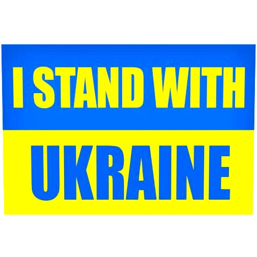 AV I Stand with Ukraine Sticker, Support Ukraine Decal, Blue and Yellow Bumper Sticker for Cars, Trucks, Coolers, and Tumblers (Rectangle Flag, 3 x 5 Inches)