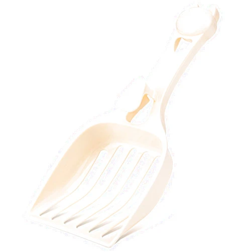 Depets Cat Litter Scoop, Litter Scoop with Wide Slats, Kitty Litter Scooper for Pine Pellets, Durable Plastic Litter Sifter Scoop - Designed for Easy Sifting, Milky White