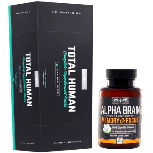 ONNIT Total Human Optimization Stack - Alpha Brain (30ct) + Total Human (60ct)