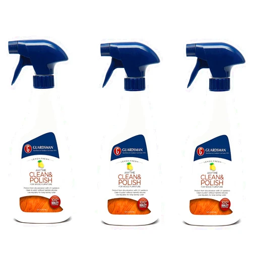 Guardsman Clean & Polish for Wood Furniture - Lemon Fresh - 16 oz - Silicone Free, UV Protection - 461300 (3 Pack)