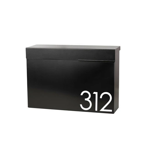LibertyTradeCo Wall Mounted Modern Mailbox - Wall Mounted Mailbox with Lock -Modern Mailbox - Black Mailbox - Locking Mailbox - Custom Mailbox… (Large, Black)