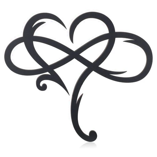 Willbond Wood Infinity Heart wood Wall Decor Infinity Heart Wall Art 9.8 x 11.8 Inch Love Sign Plaque Wood Art Geometric Wall Decor for Wedding Gifts Home Bedroom Living Room Decoration