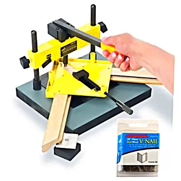 Logan Graphics Model F300-1 Studio Frame Joiner with One Package of 200 Logan 3/8 (10mm) V-nails Logan Framing Tool Hardware