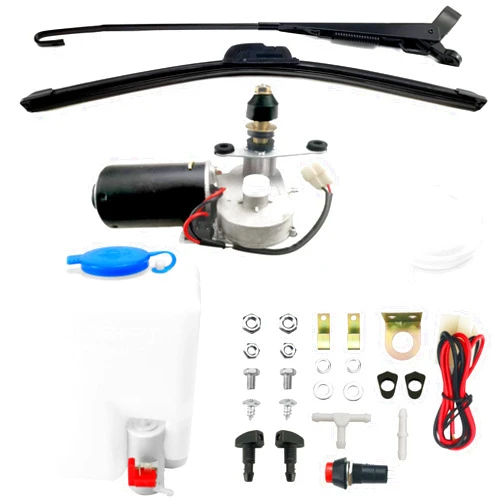 ROVIKE Electric UTV Windshield Wiper Kit, 12V Electric Motor, Universal Power Wiper Kit (90° Wipe Sweep) with Washer Pump Kit for Polaris Ranger RZR 800/900/1000, Can Am Commander, Honda Pioneer, Kawasaki