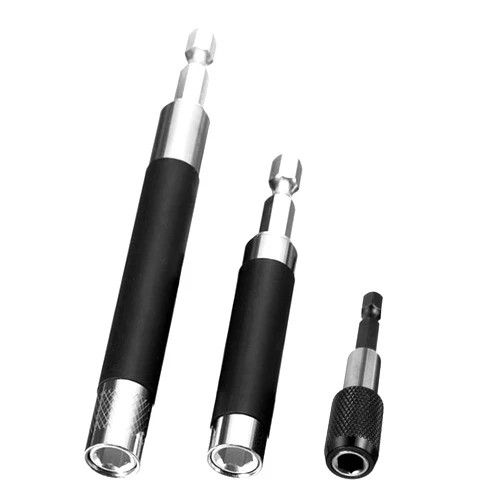 SeonFook 3pcs Magnetic Drive Guide Quick Release Screwdriver Bit Holder Extension with 1/4 Inch Hex Shank Drill Bit Tip Holder Connection Rod Adapter Sleeve for Nuts Drill and Handheld Driver