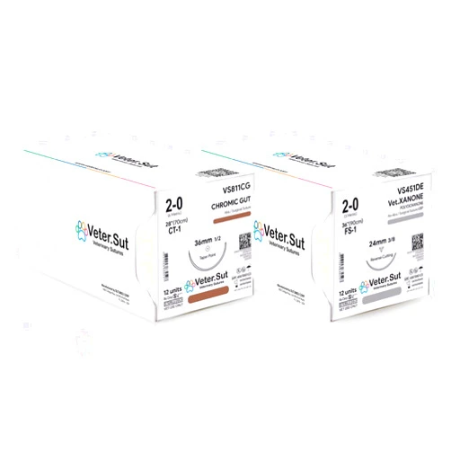 Veterinary Sutures Pack x 2 Sutures: Chromic Gut 2-0 CT-1 28