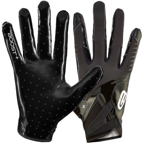 Grip Boost Football Gloves - Solid Stealth 6.0 Boost Plus Sticky Technology - Adult and Youth Football Gloves for Wide Receiver - Men's and Boys Sizes