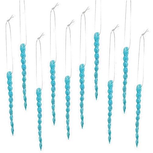 Boao 30 Pcs Plastic Icicle Twisted Plastic Icicle Christmas Ornaments Christmas Tree Hanging Decoration and Holiday Xmas Party Wedding Hanging(5.12 Inch,Light Blue)