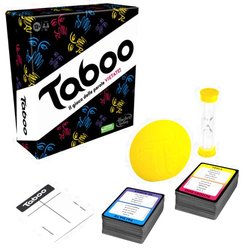 Hasbro Gaming Classic Taboo Game, Party Game, Word Game for Adults and Teenagers, Guessing Game for 4 and More Players, from 13 Years, Italian Version