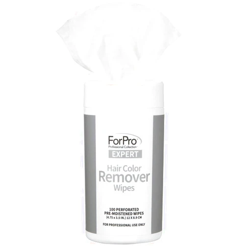 ForPro Professional Collection Expert Hair Color Remover Wipes, Pre-Moistened, Perforated Towelettes, Non-Irritating, Hypoallergenic Formula, Clean Fresh Scent, 100-Count