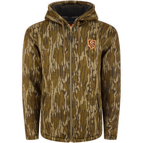 Drake Waterfowl Men's Silencer Full Zip Quiet Sherpa Hunting Hoodie with Zippered Pockets & Double-Lined Hood