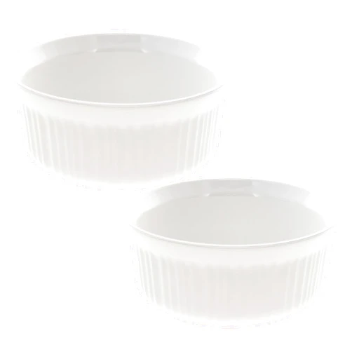 Corningware FS1 2.5 Qt/ 2.35L Round French White Casserole Dish (2-Pack)