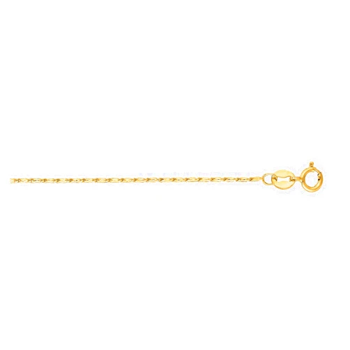 J B Family Jewelers 14 Karat Gold Diamond Cut Lumina Pendant Ladies Chain Collection with Spring Ring Clasp, 18 inch & 0.8 mm, Yellow