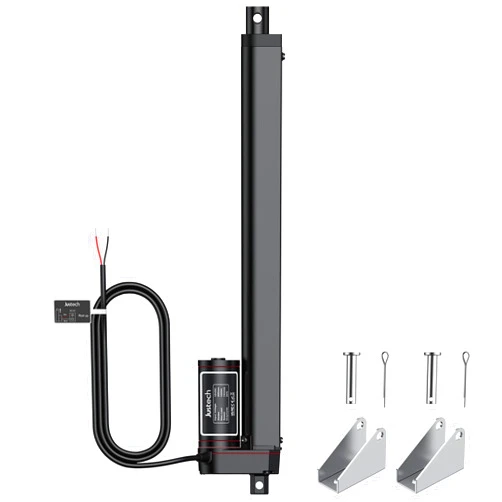 Justech 300mm 12-inch Linear Actuator Motor, Heavy Duty 1000N 225 LBS 12V Actuators for Auto Car RV Electric Door Opener Industrial Agricultural Machinery Sweeping Vehicles Vessels Cargo-Black