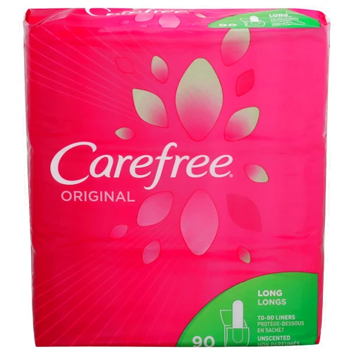 Carefree, Pantiliners Original Long Unscented to Go, 90 Count