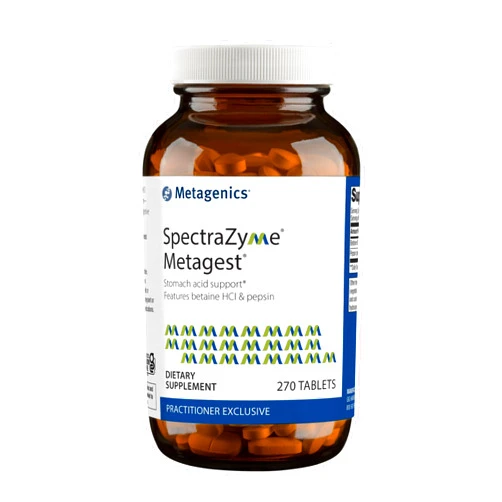 Metagenics SpectraZyme Metagest - Supports Stomach Health & Aids in Digestion* - with Betaine HCl & Pepsin - Proteolytic Digestive Enzyme* - Non-GMO - 135 Servings - 270 Tablets