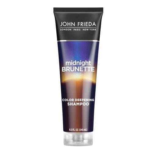 John Frieda Midnight Brunette Shampoo, Color Deepening Shampoo to Enhance and Refresh Brunette Tones, Cocoa and Primrose Oil-Infused Shampoo to Revive Brunette Color, 8.3 Oz