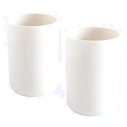 Wongwongcat Bathroom Tumblers 2Pcs, Mouthwash Cup, Toothbrush Holders, Drink Mug, Pen Holder, Unbreakable Dishwasher Safe, 10fl.oz(300ml)/Pcs (White & White)