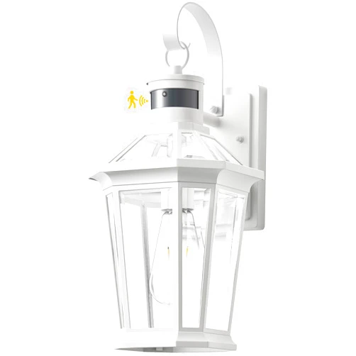 VIANIS Outdoor Wall Lantern with Motion Sensor, Dusk to Dawn Exterior Light Fixtures Wall Mount, Modern White Outside Front Porch Light, Anti-Rust 100% Aluminum Outdoor Wall Sconce for Garage