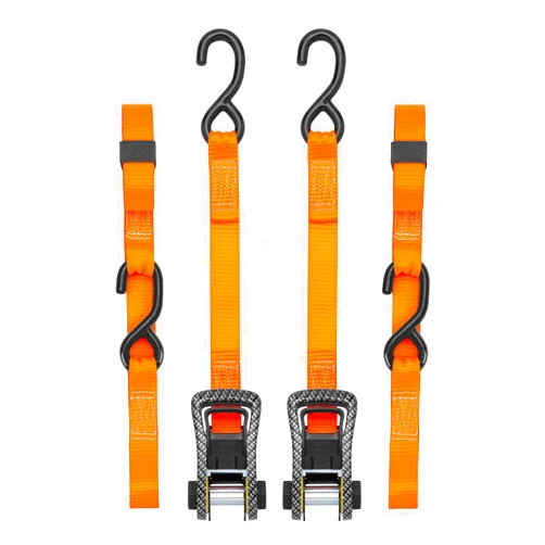 SMARTSTRAPS 240 Orange 10' Premium Ratchet Straps, 2 Pack (CarbonX, 3,000 lbs)