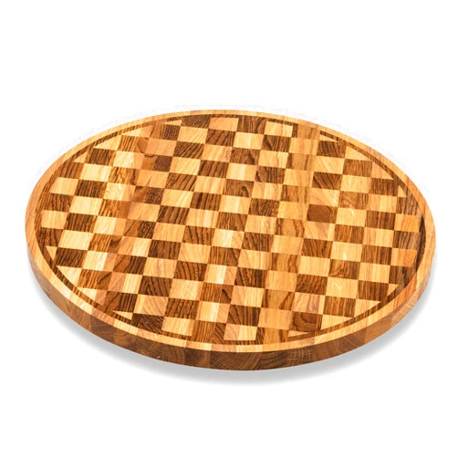 MACKENZIE-CHILDS Check Lazy Susan, Cute Rotating Serving Board, Round Charcuterie Board, or Dish Holder