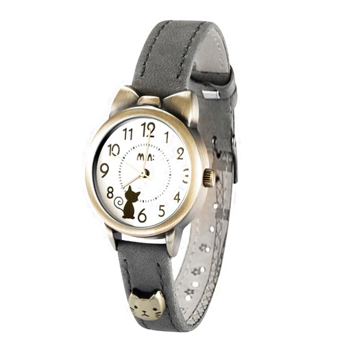 DREAMING Q&P Soft Leather Strap Girl's Students Quartz Wrist Watches for Female Cute Bowknot Case