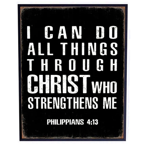 YELLOWBIRD ART & DESIGN Religious Christian Wall Art & Decor - Catholic Gifts for Men - Scripture Wall Art - Jesus Wall Decor - Bible Verses Wall Decor - Inspirational Spiritual Gifts - I Can Do All Things Through Christ