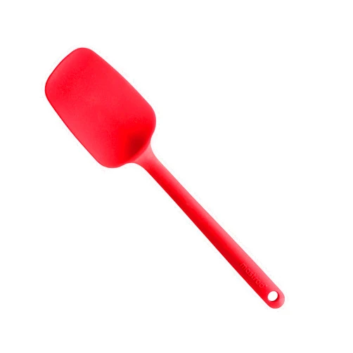 Mastrad, Scoopin Silicone Spoon Non-Stick Rubber Spatula-Ideal For Mixing, Scooping, and Scraping-Dishwasher Safe and High Heat Resistant, 3, Poppy Red