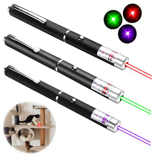 XIMIBI Red Green Violet Pointer for Cats (3 Pack), Pet Light Toys for Kittens and Dogs, Indoor Training and Chaser Toys for Cats.
