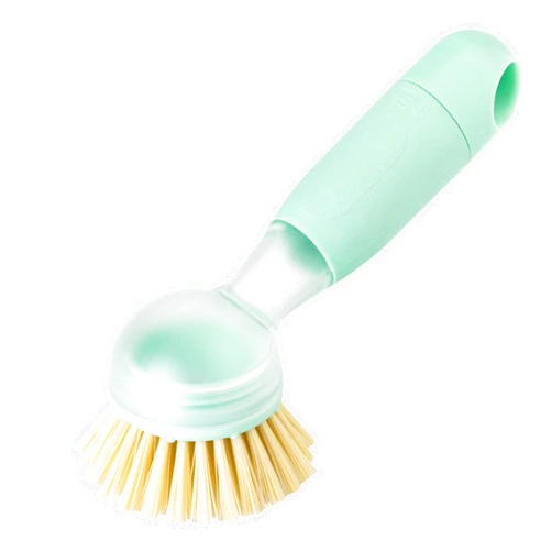 Vigar Rengo Soap Dispensing Dish Brush, Dish Brush with Soap Dispenser for Pot Scrubber, Dishes, Sink Cleaner, and Kitchen Essentials, Turquoise