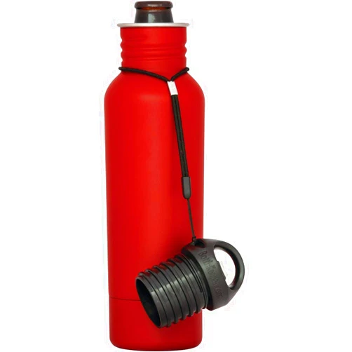 BottleKeeper - The Standard 2.0 - The Original Stainless Steel Bottle Holder and Insulator to Keep Your Beer Colder (Red)