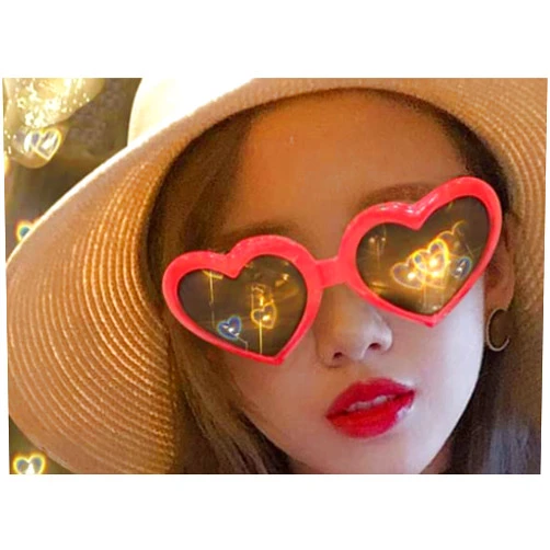 Dadanfly 3 pcs Heart Effect Diffraction Glasses ---- Heart Shaped,Lights become Love Romantic Glasses,Special Love Effect for Girls and Kids ,Birthday Party, Carnival, Christmas,Halloween !