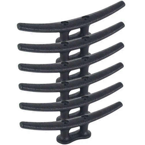BALAVA 8 Inch Boat Cleats,Hot Dip Galvanized Cast Iron Dock Cleats,Electrophoretic Coated Black Boat Dock Cleats,Rope Cleatsfor Deck Nautical Decor,Piers for Tying up Boats,Hardware Not Included(2/4/6Pack)
