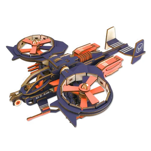 ROEOLNIL Wooden Rotorcraft Airplane 3D Puzzle, 121 Pieces DIY Model Kit, Educational STEM Toy for Adults