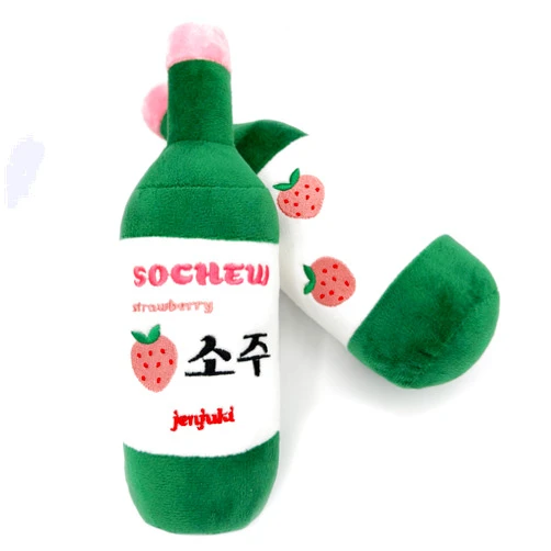 Jenjuki Sochew Soju Pet Toy with Squeaker (Strawberry)