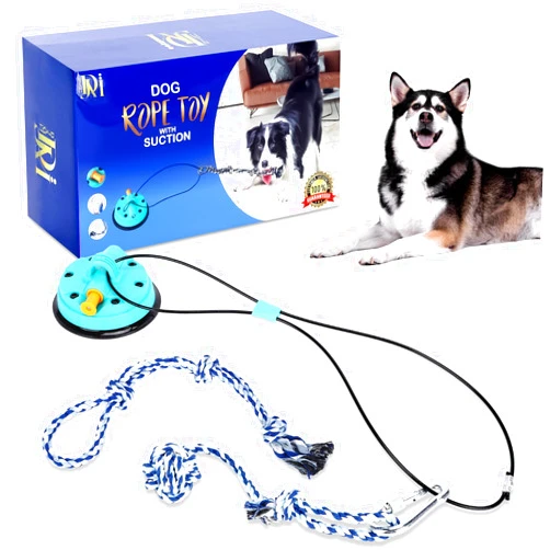 DJAMII Dog Rope Toy with Suction - Perfect Dog Toys for Aggressive Chewers - 2 Ropes Nearly Indestructible Dog Toy & Suction - Stimulating Dog Toys for Large & Small Dogs - Puppy Chew Toys to Keep Them Busy