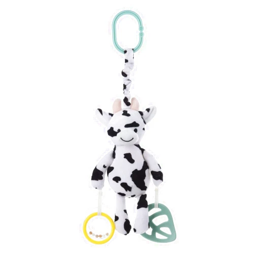 Apricot Lamb Baby Stroller or Car Seat Activity and Teething Toy, Features Plush Cow Calf Character, Gentle Rattle Sound & Soft Teether, 8.5 Inches