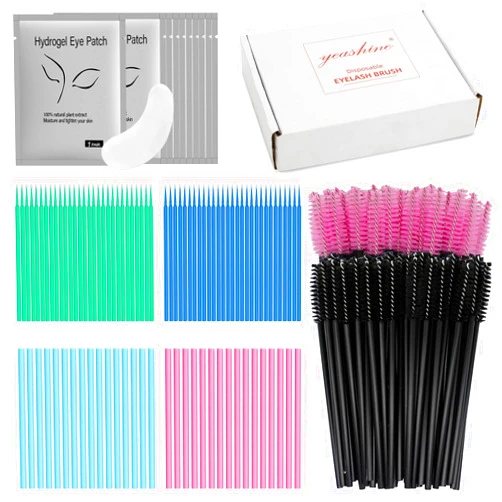 YEASHINE 500 Pcs Makeup Applicators Tools Kit, Include 200 Mascara Wands Eyelash Brush,200 Microbrushes,100 Lipstick Applicators Lip Wands,and 10 Eye Patches for Gift