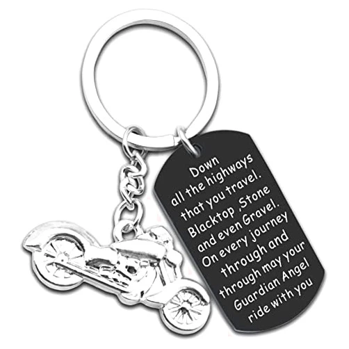 WXCATIM Motorcycle Keychain For Men Safe Ride Travel Biker Gift To Dad Son Husband Gift for Boyfriend New Riders Cool Stuff Best Gifts For Motorcycle Riders Birthday Christmas