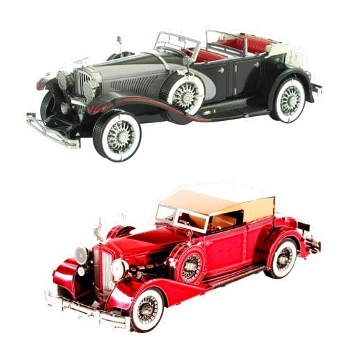 Fascinations Metal Earth 3D Metal Model Kits 1935 Duesenberg Model J and 1934 Packard Twelve Convertible Set of 2