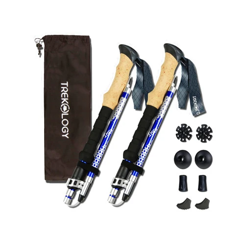 Trekology Trek-Z Collapsible Hiking & Trekking Poles - Balance Support for Seniors, Women, and Men, 2pc Per Set