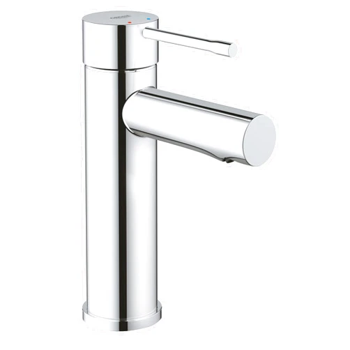 GROHE Essence Single-Lever Basin tap, one Handle Bathroom Mixer, Smooth Body, no Waste, Regular spout, Water-Saving, Easy to Clean, Easy Installation, Chrome, 34294001