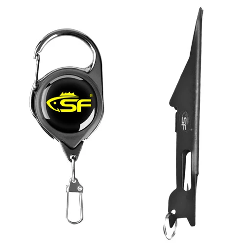 SF 2 in 1 Fly Fishing Angler Accessories Magnum Knot Tying Tool Knot Tyer with Zinger Retractor