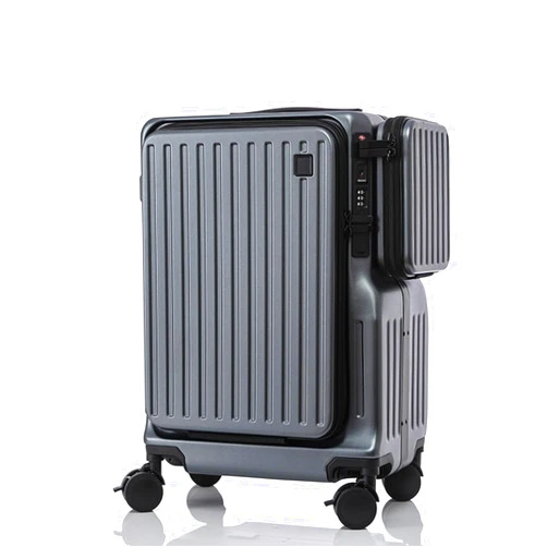 ZMY Carry On Luggage, PC Hardside Travel Suitcas with Spinner Wheels, Hard Shell Suitcase Expandable Luggage with USB Port (Grey, Carry-On 20-Inch)