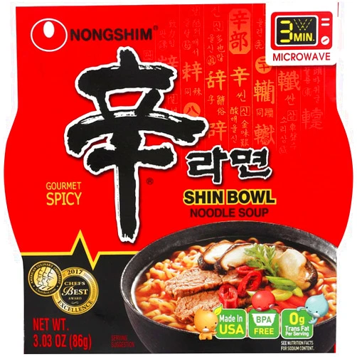 Nongshim Shin Big Bowl Noodle Soup, Gourmet Spicy ifbvNW, 3.03 Ounce (4 Pack of 12)
