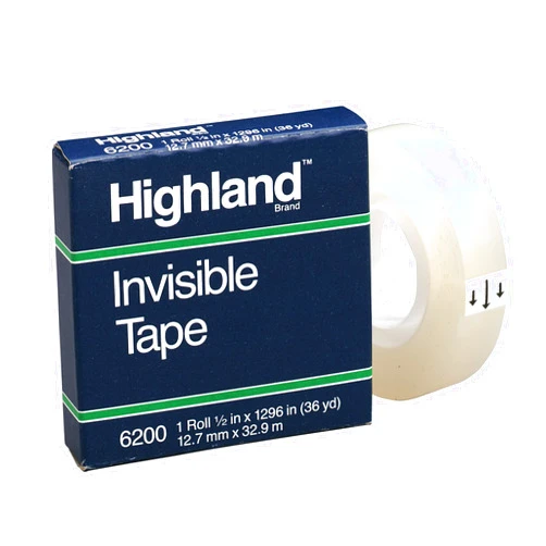Highland 3M™ Highland™ 6200 Invisible Tape, 1/2
