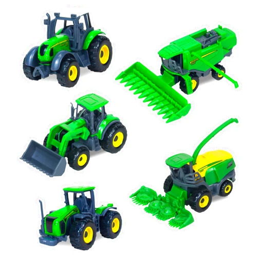 Tcvents 5 Pack Farm Tractor Toys, Die Cast Alloy Farm Trucks Tractor Toys for Kids 3-5 6 7 8 9 Farm Equipment Toys for 3 Years Old and Up Boys Toddlers Gifts - Includes Tractors, Combine Harvester