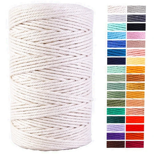 ZXCDINO Macrame Cord 3mm x 220Yards 100% Natural Cotton Macrame Rope Cotton Cord for Handmade Macrame Supplies, Wall Hanging, Plant Hangers, Crafts, Knitting, Decorative Projects